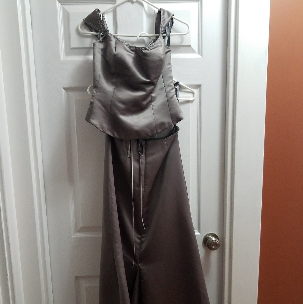 Steel grey bridesmaid dress